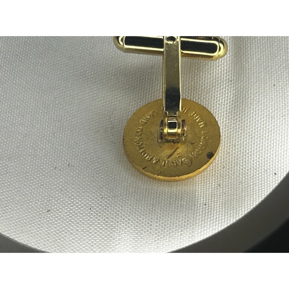OLD COURSE ST ANDREWS Cuff Links LONDON BADGE & BUTTON CO VINTAGE GOLD TONE